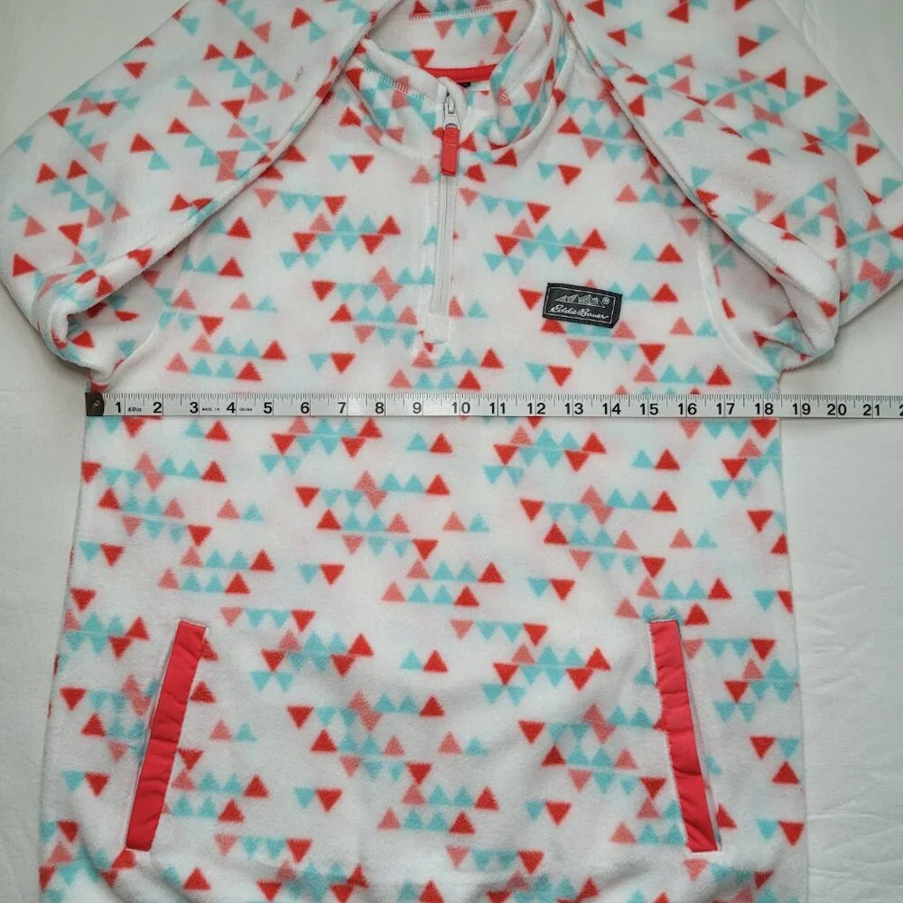 Eddie Bauer Youth Quest Fleece 1/4-Zip Pullover Triangle Print Large Aztec - Picture 8 of 12